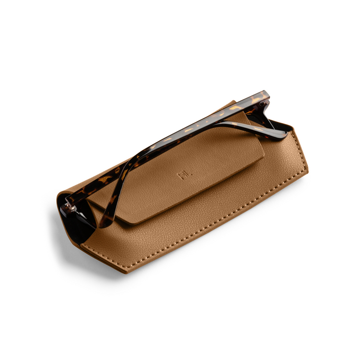 Slimline Glasses Case - Tan glasses case Fox and Leo