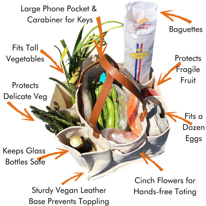 Heavy Canvas Tote Bag | Reusable Multi-Pocket Market Tote CapaBunga®