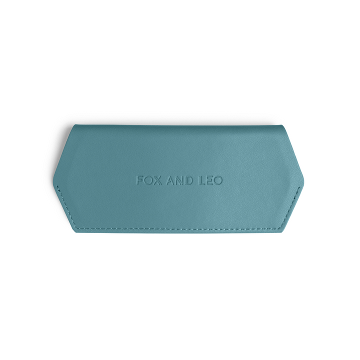Fox and Leo glasses case - Teal Fox and Leo