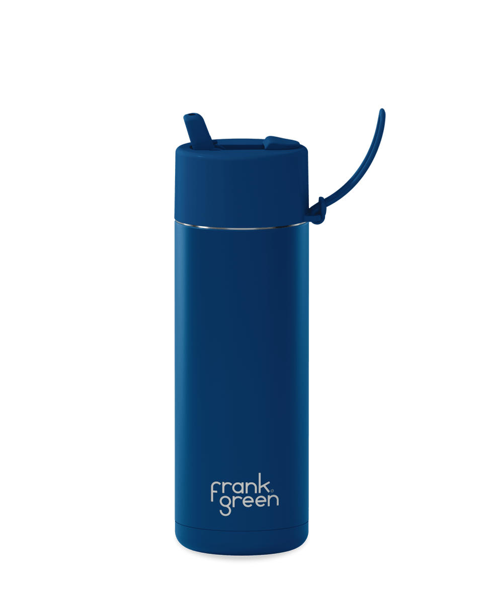 595ml | Flip Lid Reusable Frank Green Bottle - Regular 20z Drink Bottles Frank Green Deep Ocean
