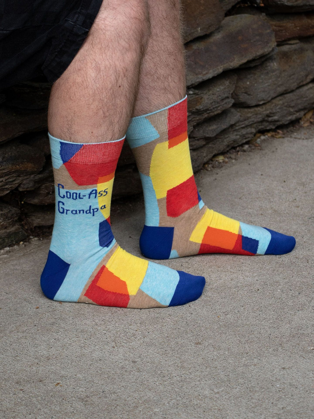 Cool-Ass Grandpa M-Crew Socks Blue Q