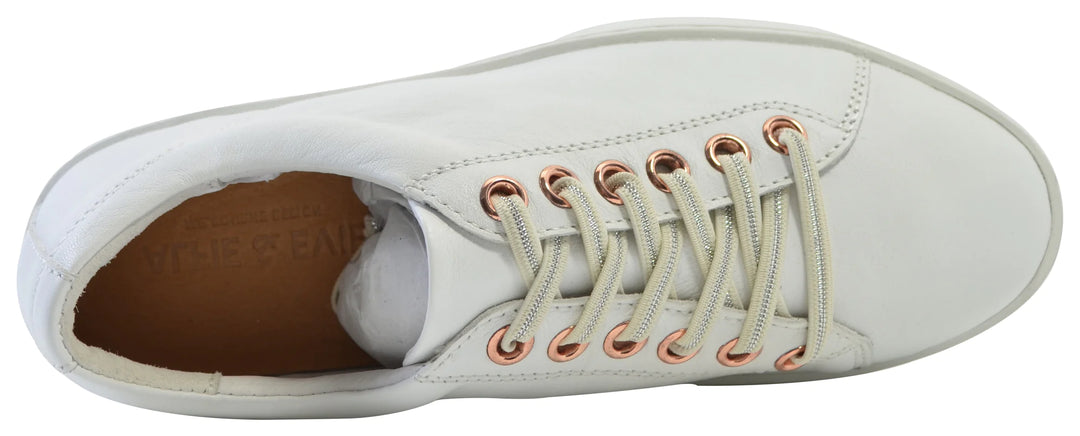 Voss White Leather Sneaker Shoes Alfie & Evie   