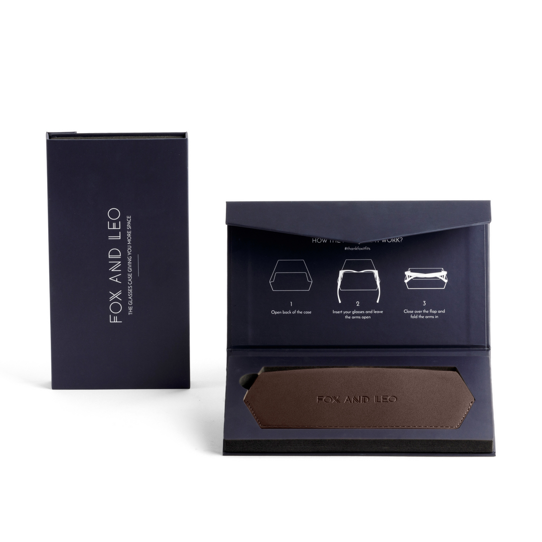 Fox and Leo glasses case - Chocolate Fox and Leo