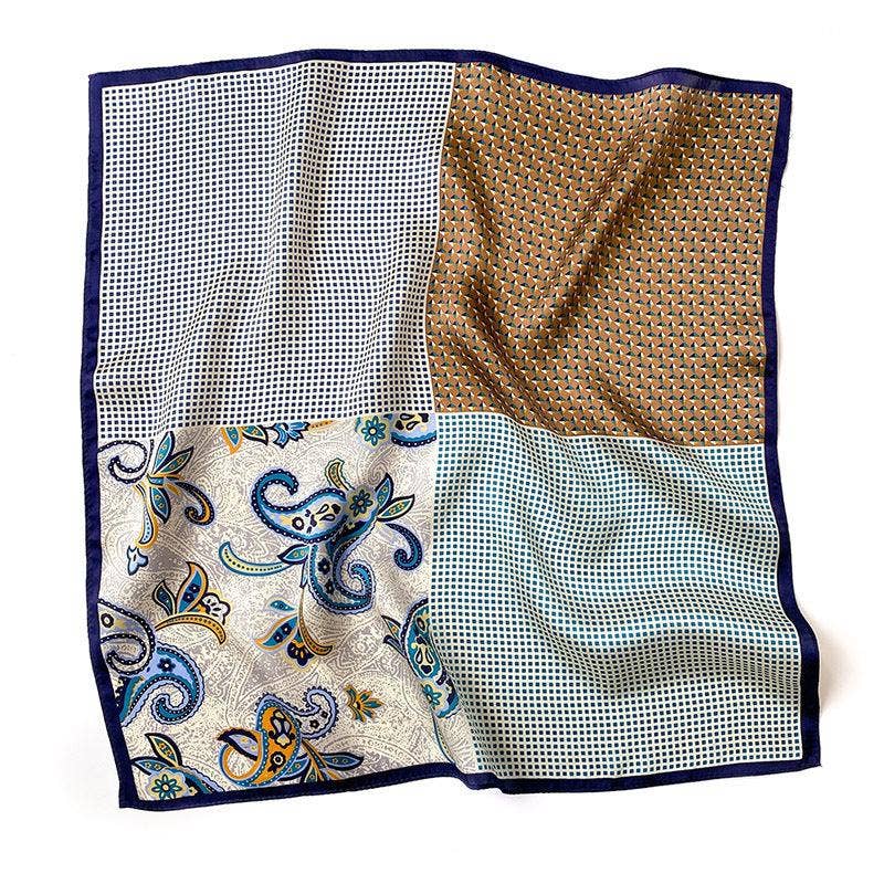 Polka Dot Paisley Pattern Patchwork silk scarf accessories Stanleyandstone
