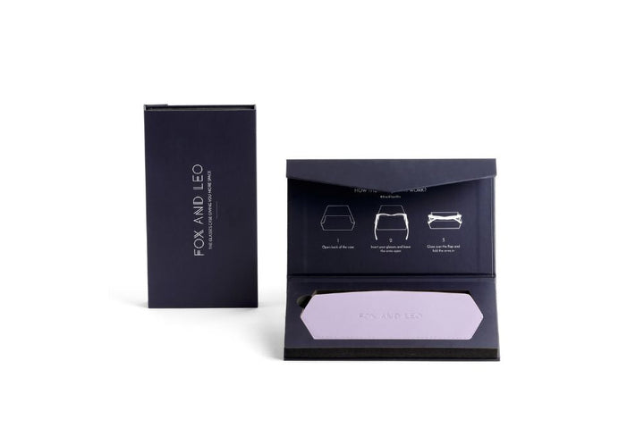 Slimline Glasses Case - Lilac glasses case Fox and Leo