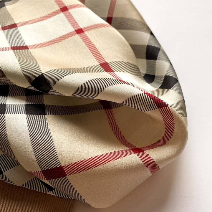 Simple Plaid 100% Mulberry Silk Scarf Stanleyandstone