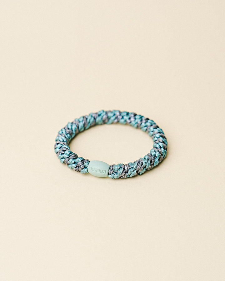 TEAL STEEL GREY GLITTER STRIPE