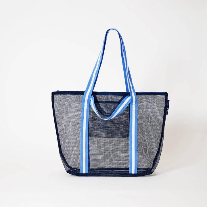 Mesh Zip Medium Tote – Navy