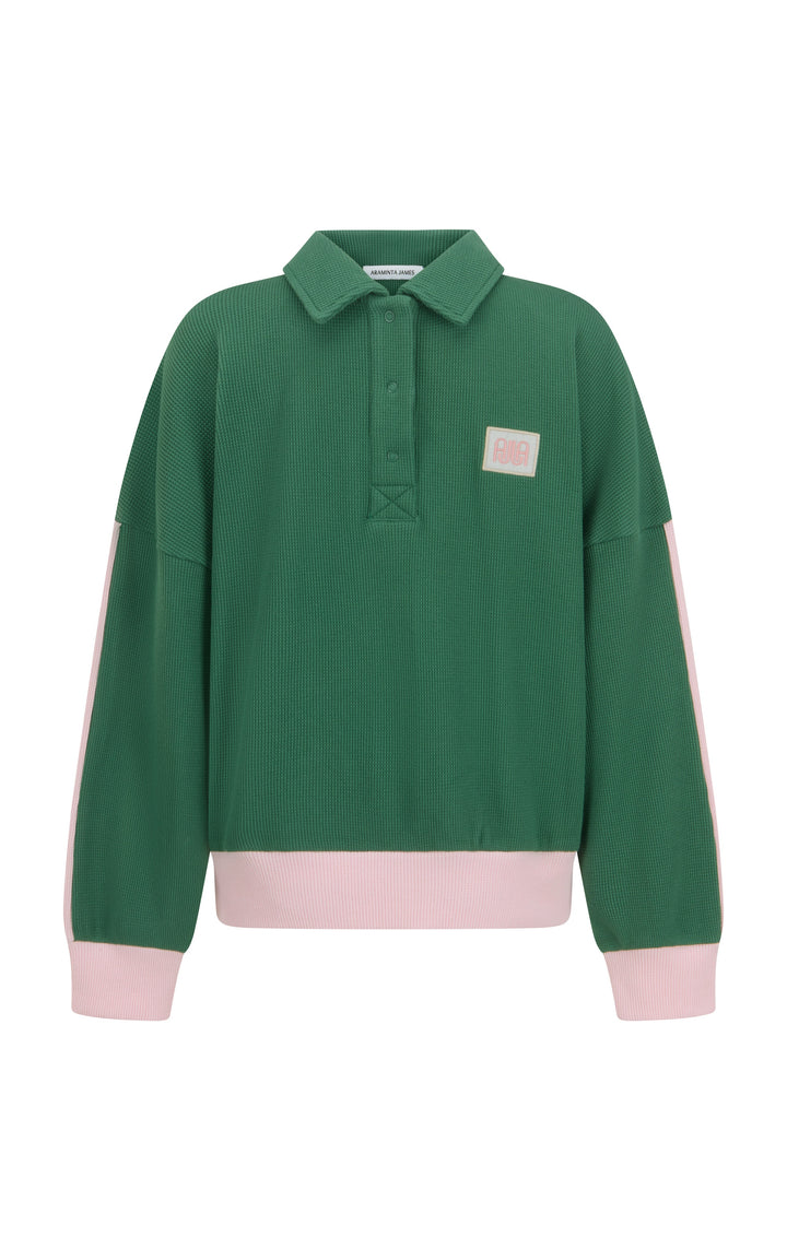 Waffle Splice Sweatshirt Sage Green