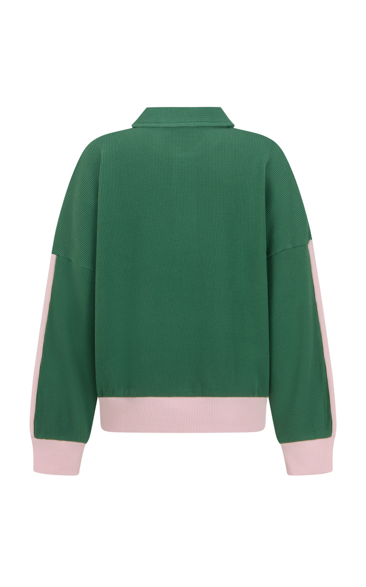Waffle Splice Sweatshirt Sage Green