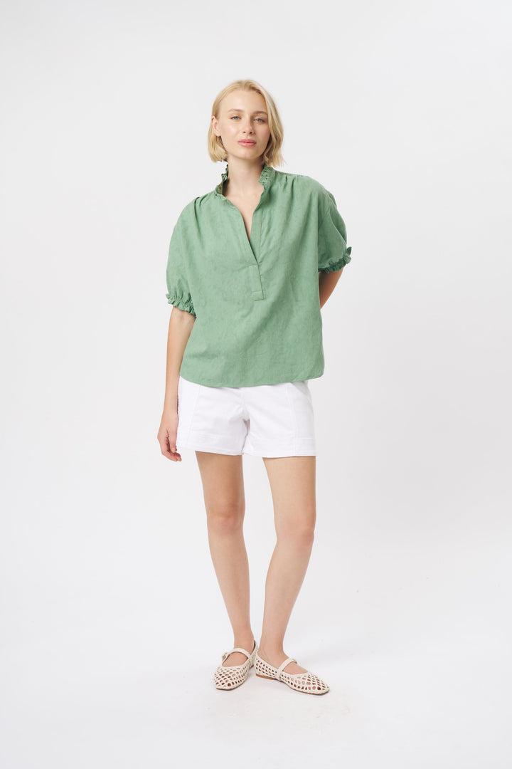Amber Shirt - Green Blouse Kireina