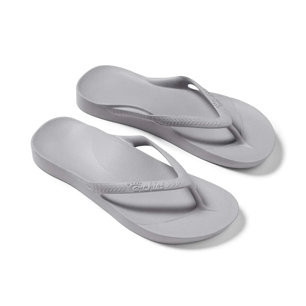 Archies Arch Support Thongs - Light Grey Shoes Archies   