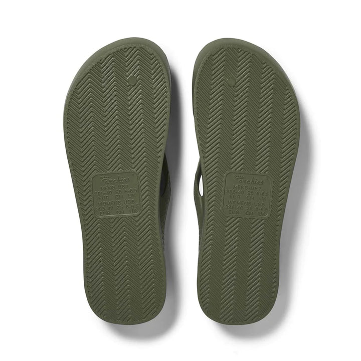 Archies Arch Support Thongs - Khaki Shoes Archies   