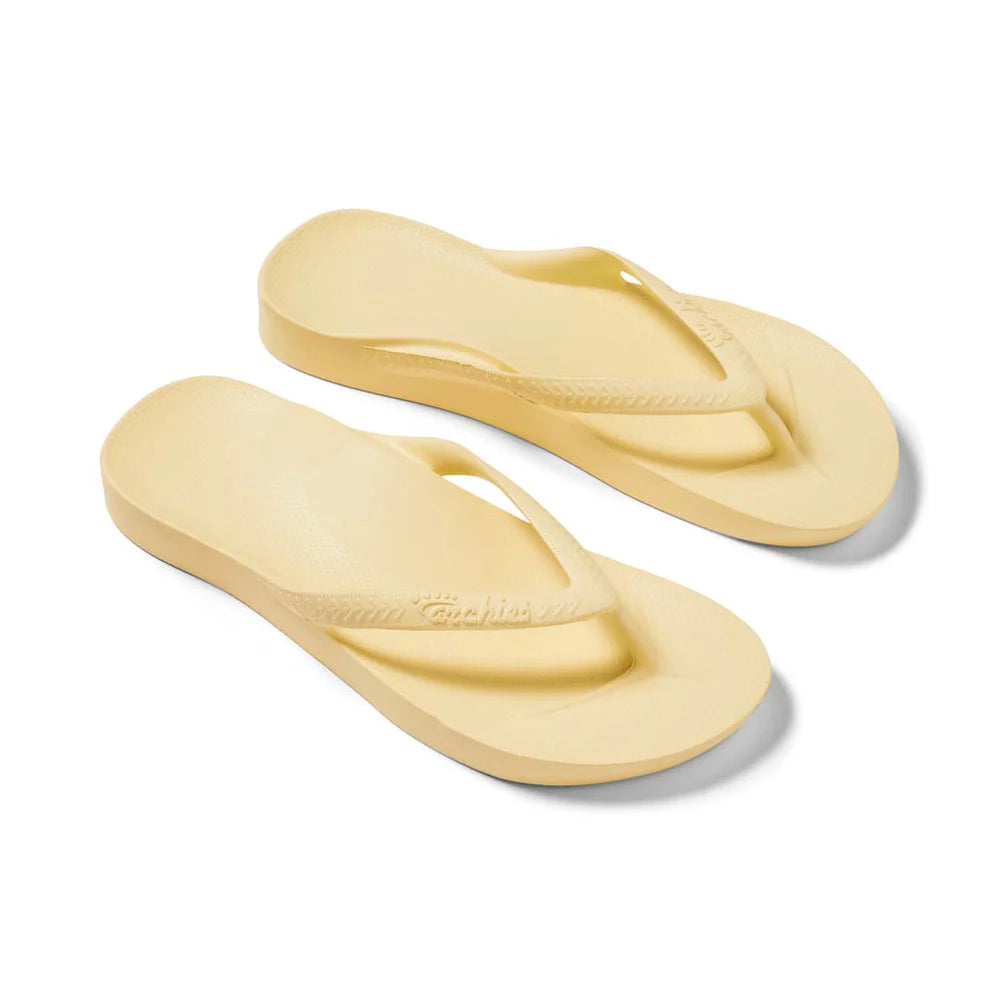Archies Arch Support Thongs - Lemon Shoes Archies   