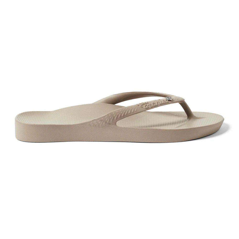 Archies 'Crystal' Arch Support Thongs - Taupe Shoes Archies   