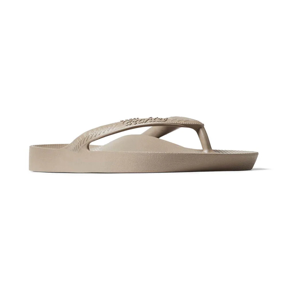 Archies Arch Support Thongs - Taupe Shoes Archies   