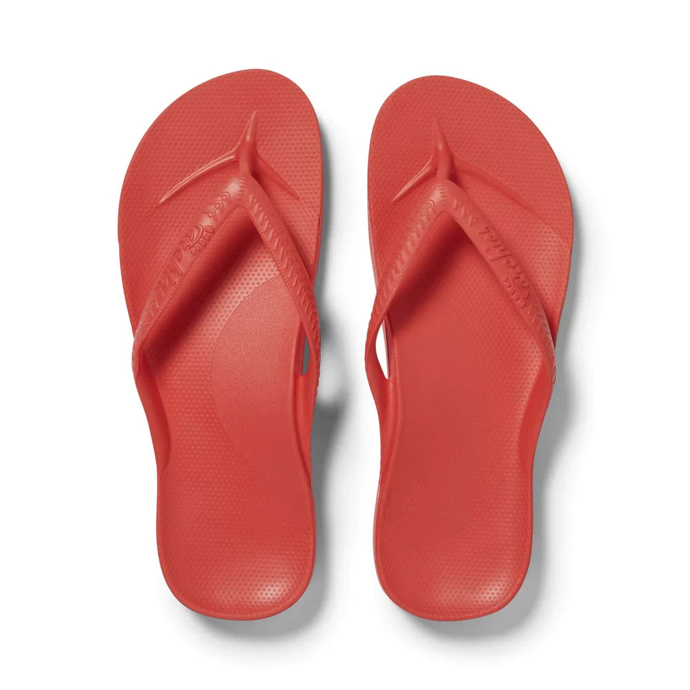Archies Arch Support Thongs - Coral Shoes Archies   