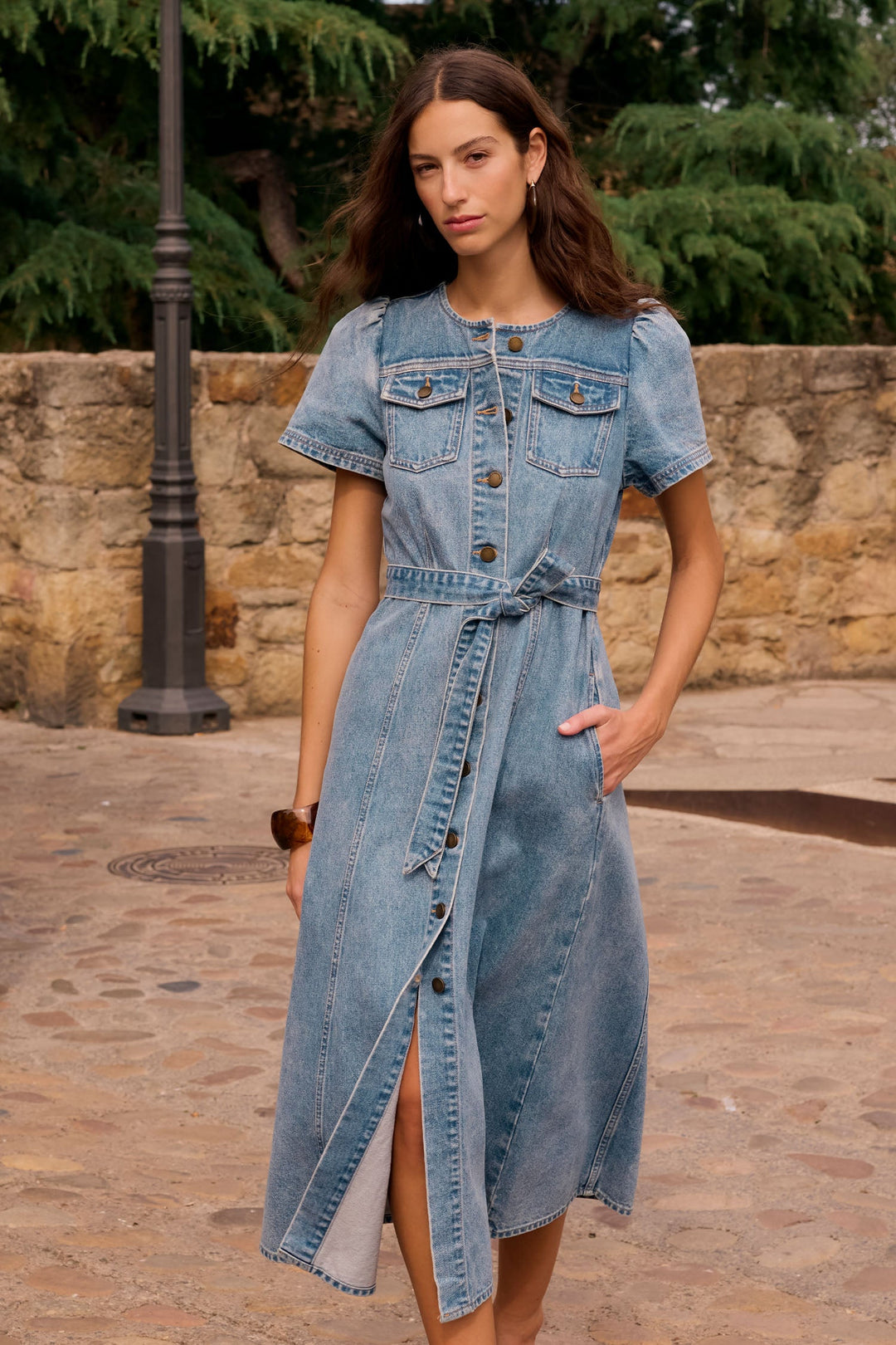 allude dress - mid denim
