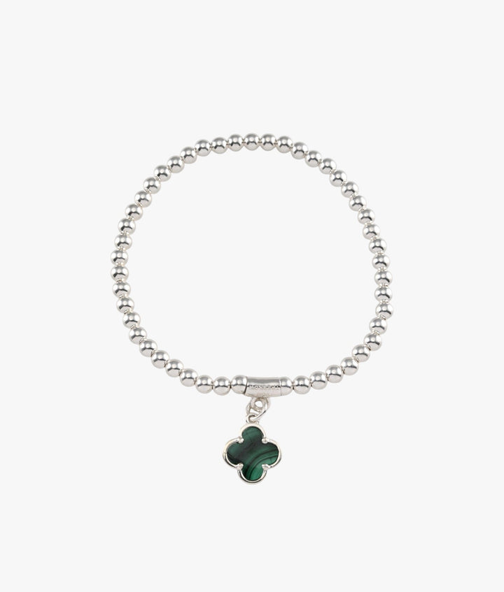 Malachite Clover Stretchy Bracelet Von Treskow