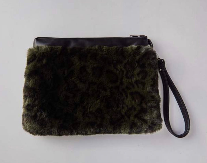 DEA Faux Fur Clutch Bag General Dea the Label Olive  