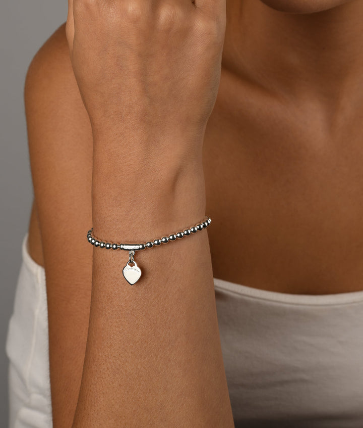 Stretchy bracelet with VT flat heart