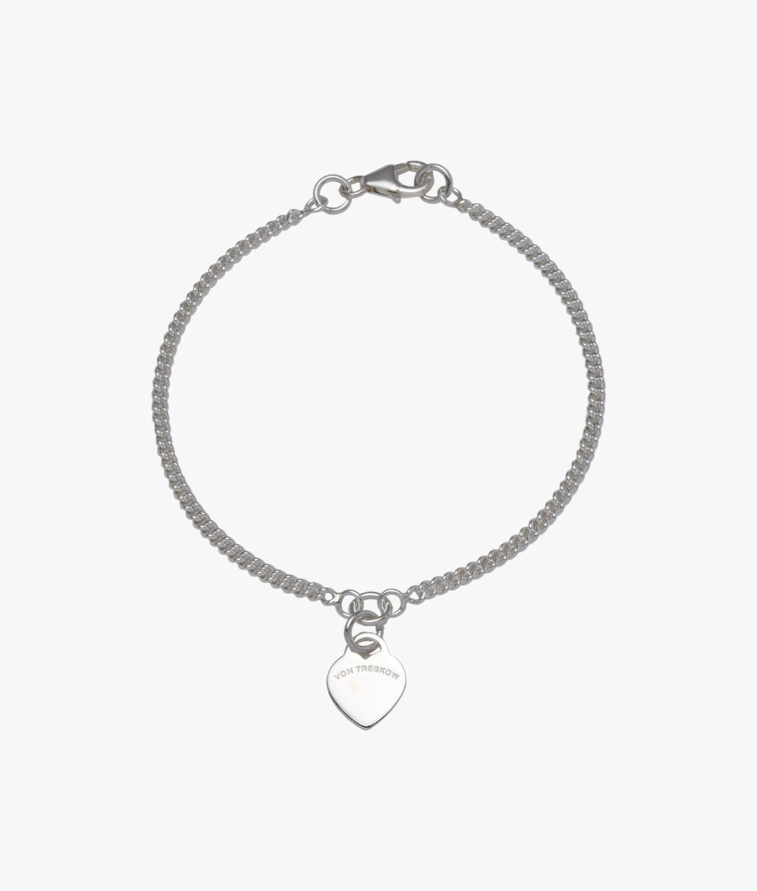 Curb bracelet with VT flat heart