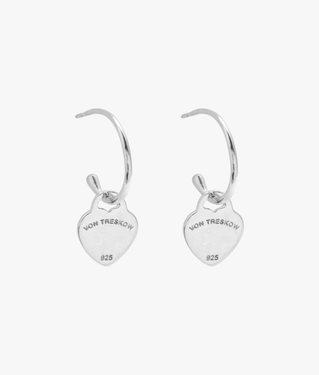 Fine open hoop studs with VT flat heart