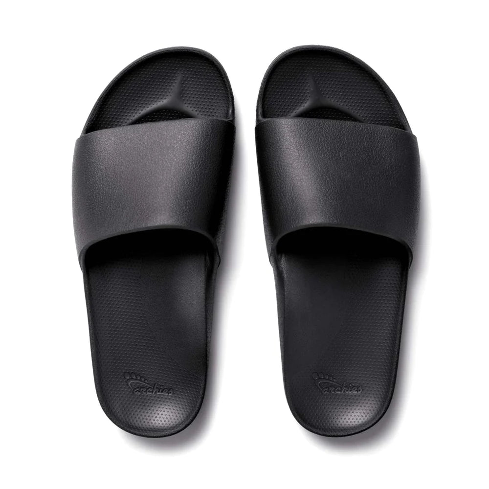 Archies Support Slides - BLACK Shoes Archies   