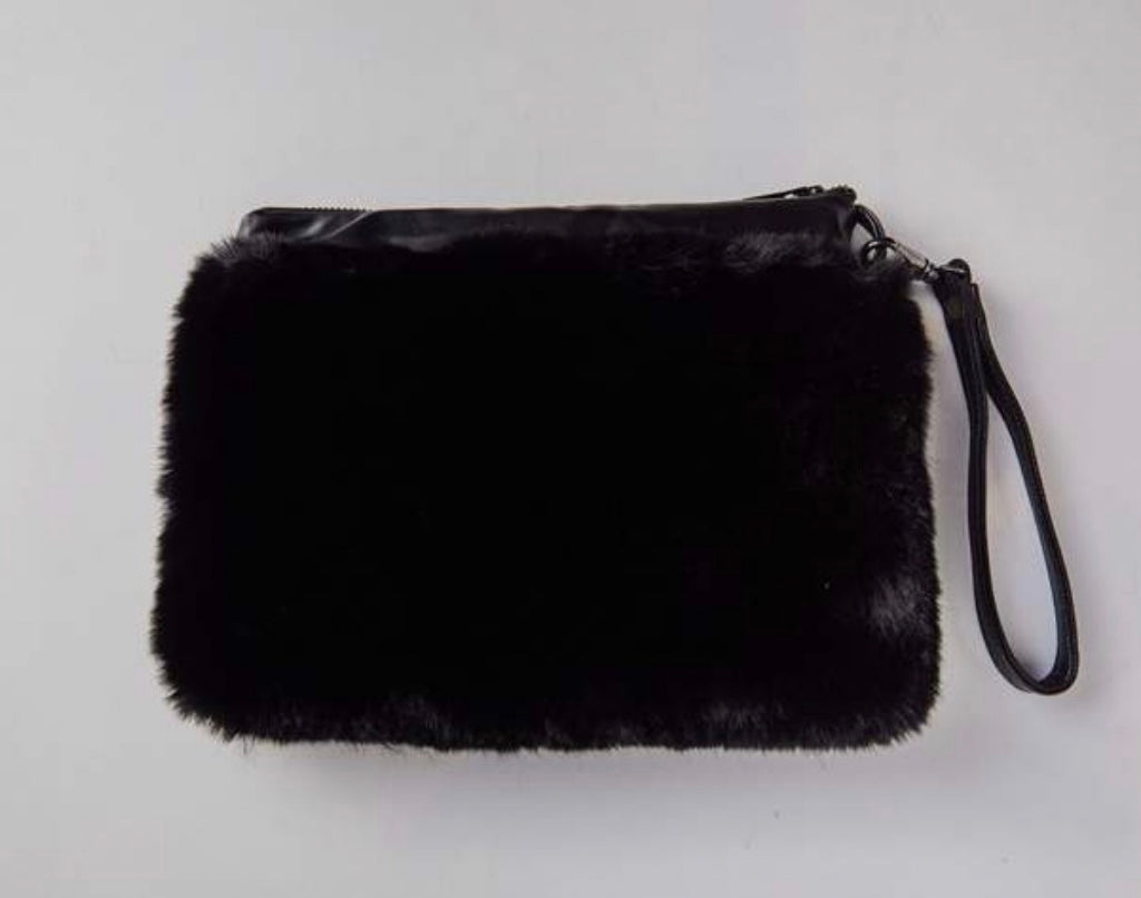 DEA Faux Fur Clutch Bag General Dea the Label Black  