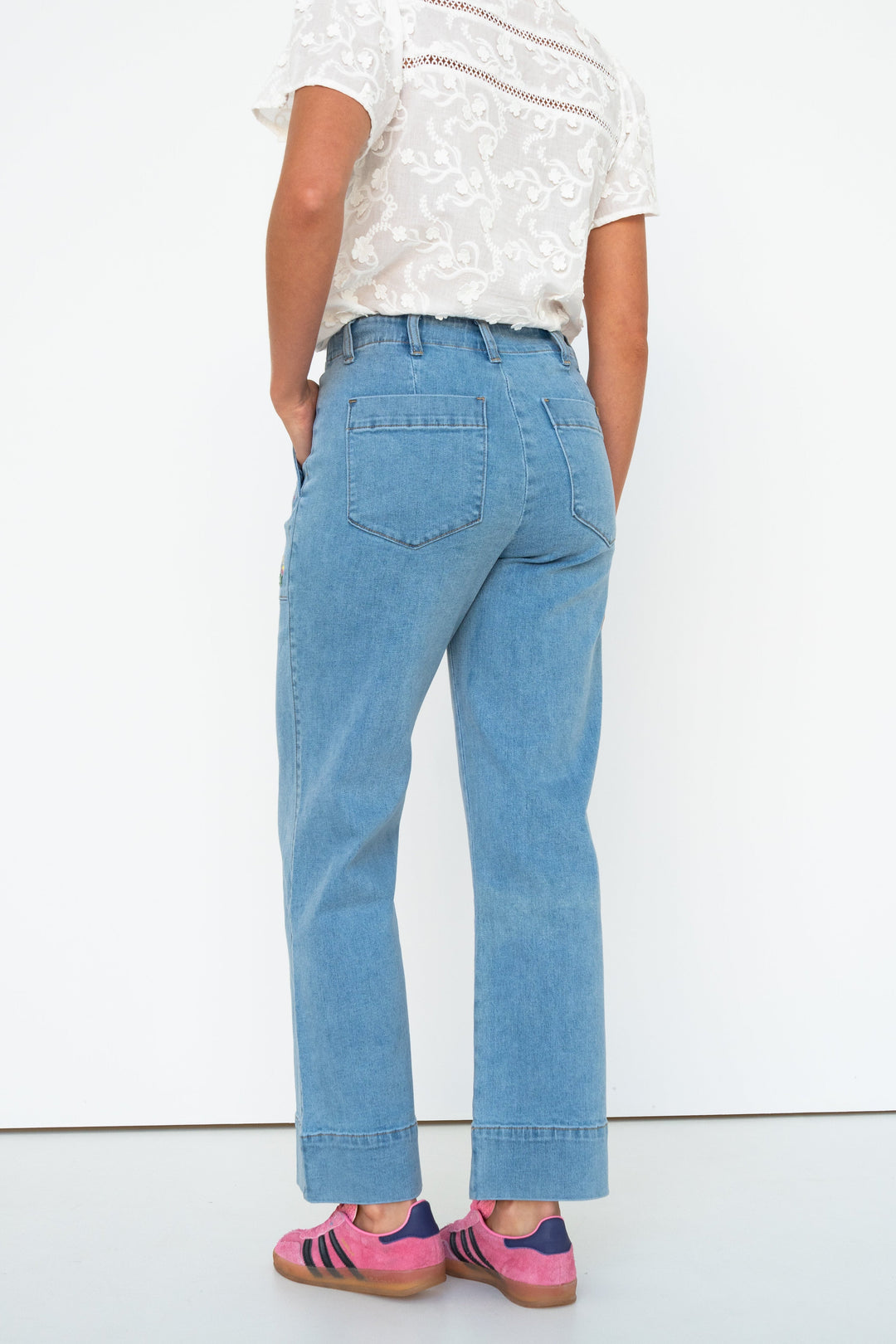 Celeste Pant | Floral - 70s Blue Kireina