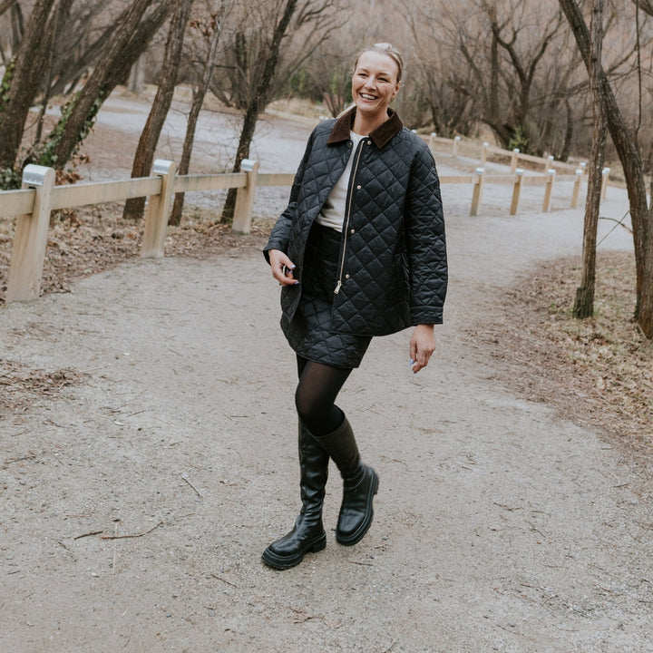 Daisy Quilted Jacket - Black