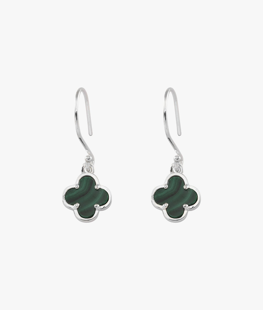 Malachite Clover Hook Earrings Von Treskow