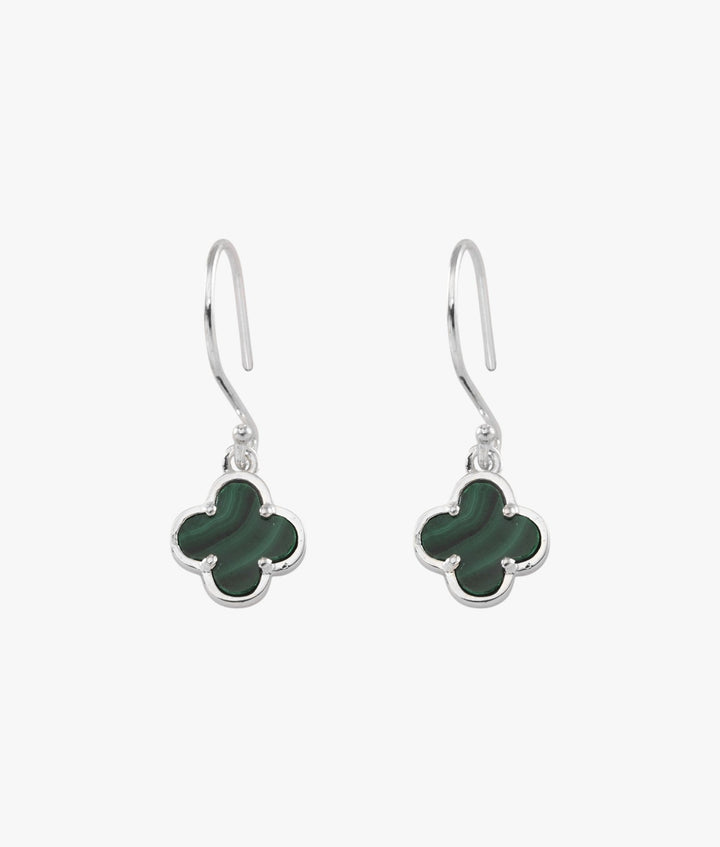 Malachite Clover Hook Earrings Von Treskow
