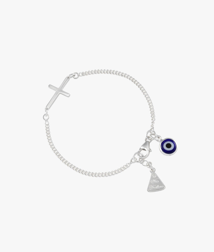 Cross &amp; Evil Eye Curb Bracelet Von Treskow