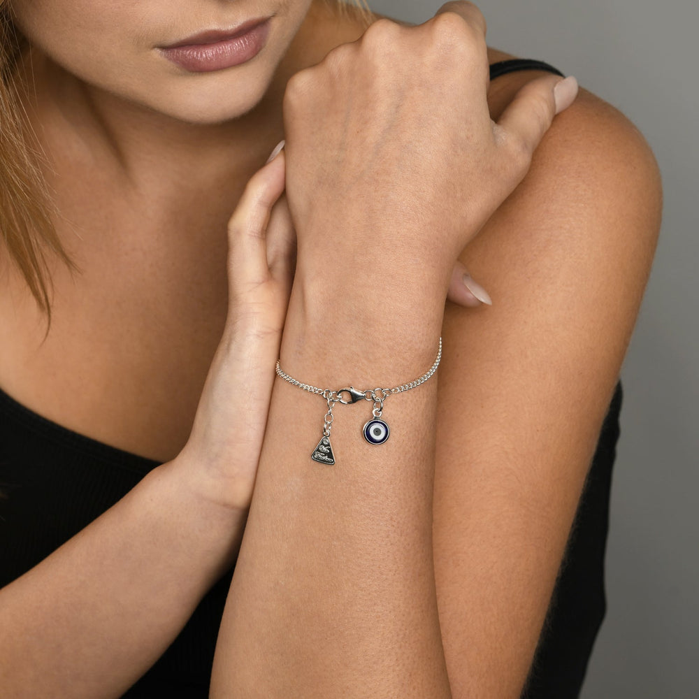 Cross & Evil Eye Curb Bracelet Von Treskow