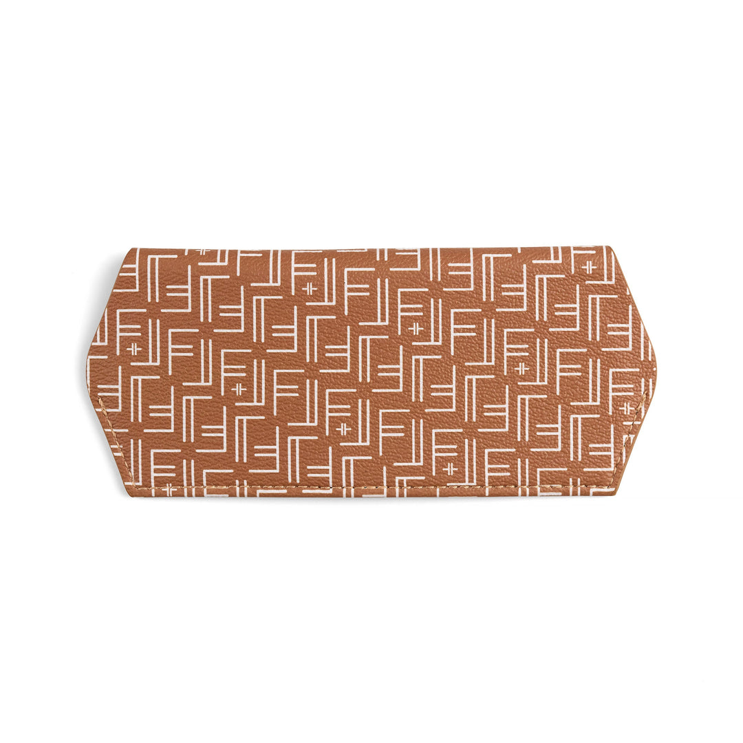 Fox and Leo glasses case - Vegan F&L Print Tan Fox and Leo
