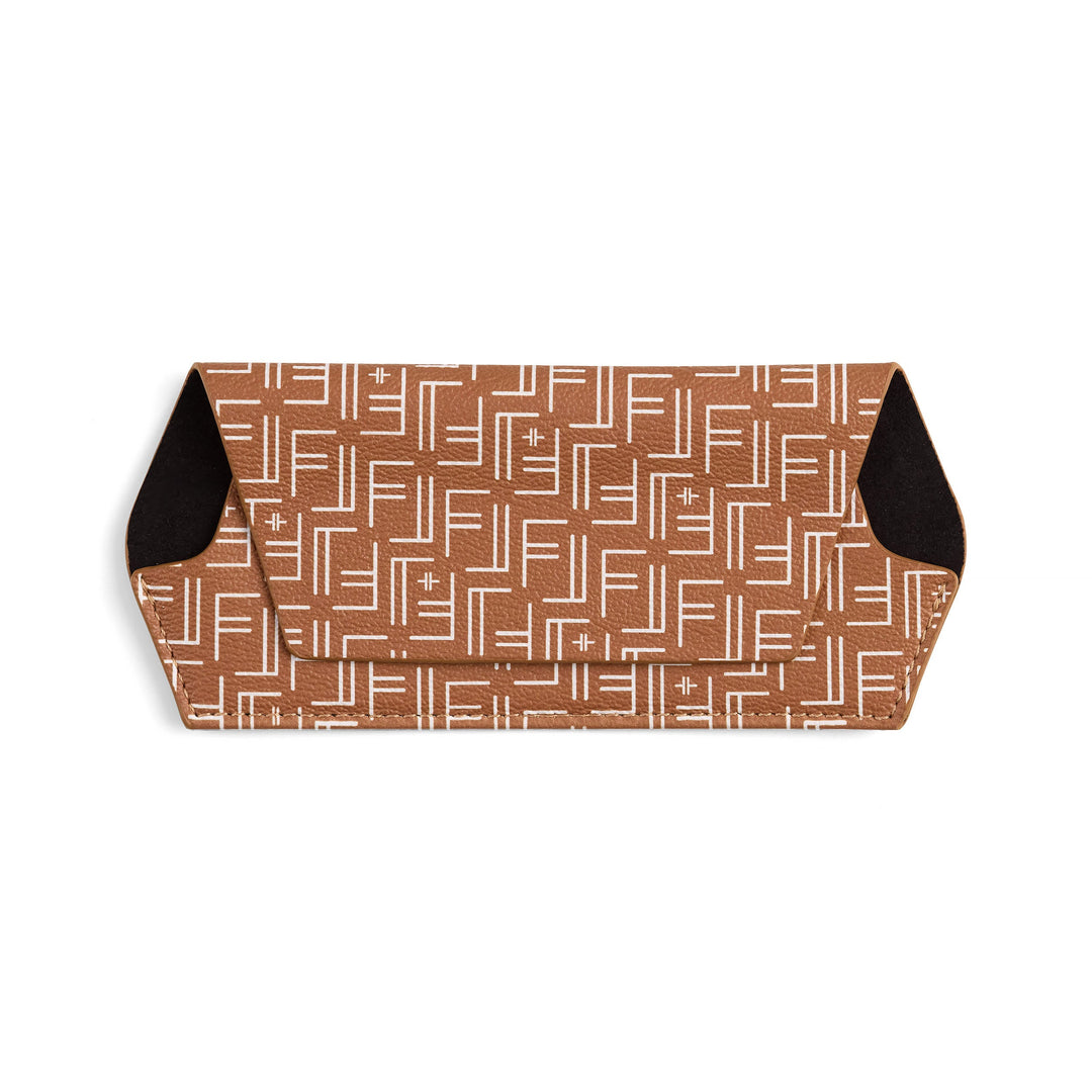 Fox and Leo glasses case - Vegan F&L Print Tan Fox and Leo