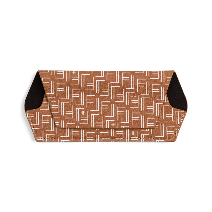 Fox and Leo glasses case - Vegan F&L Print Tan Fox and Leo