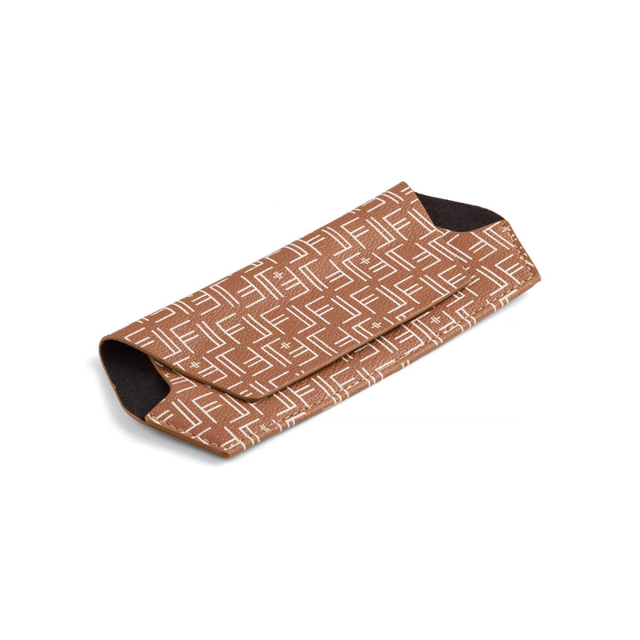 Fox and Leo glasses case - Vegan F&L Print Tan Fox and Leo