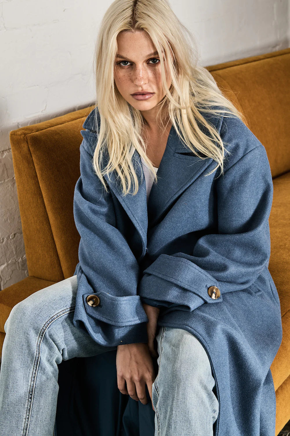 Kireina Gwyneth Coat - Denim Blue Coats & Jackets Kireina   
