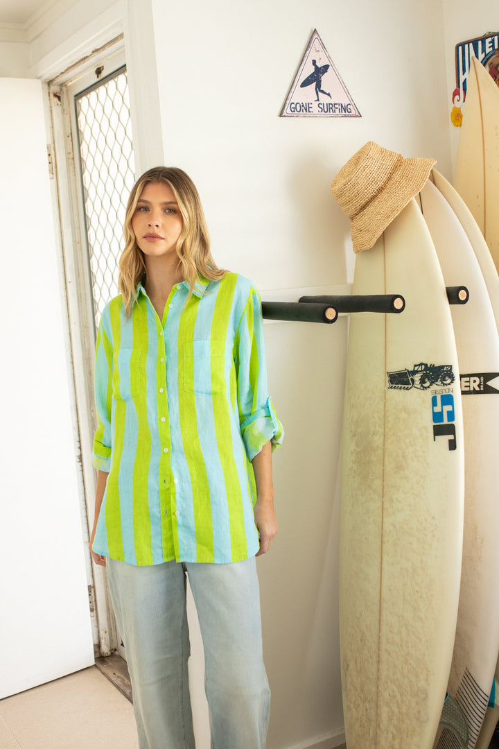 Lunch With Me Boyfriend Linen Shirt