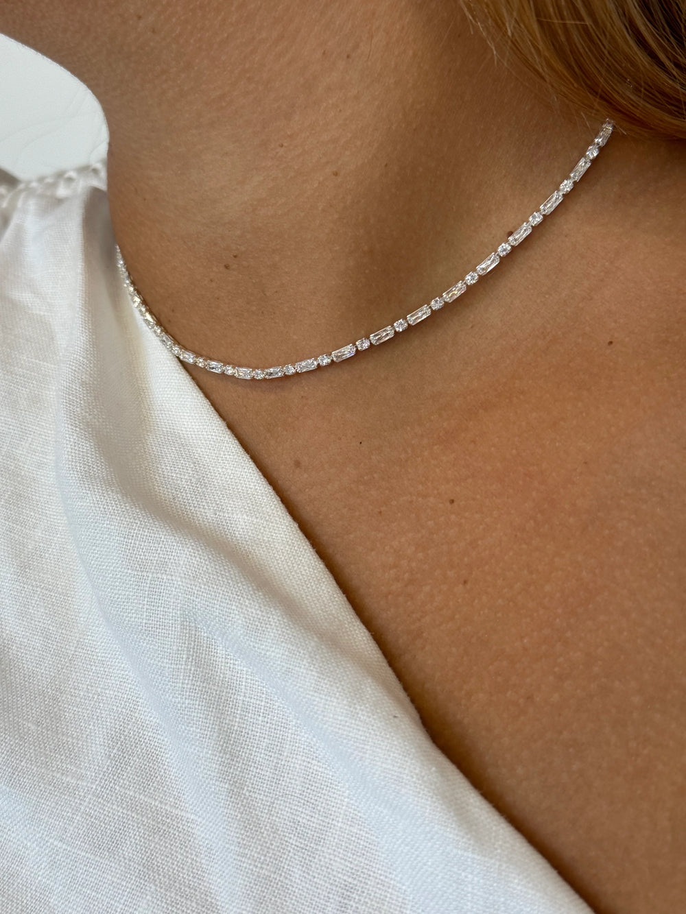 Candice Necklace - Silver Necklace Zafino Jewellery   