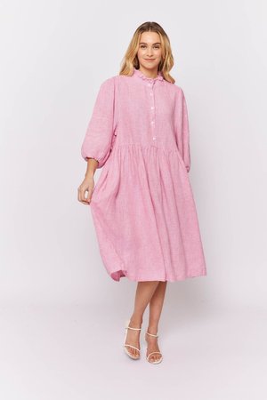 Alessandra Lume Dress - Pink Houndstooth Dresses Alessandra   