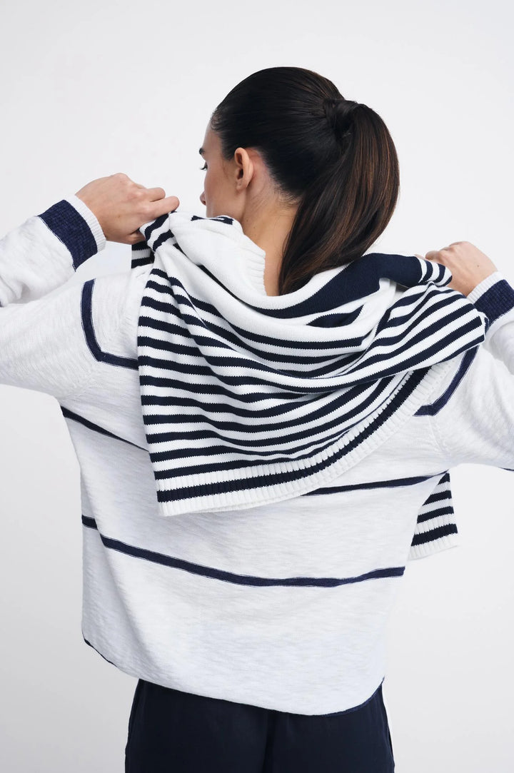 Little lies Kaia Top - White/Navy