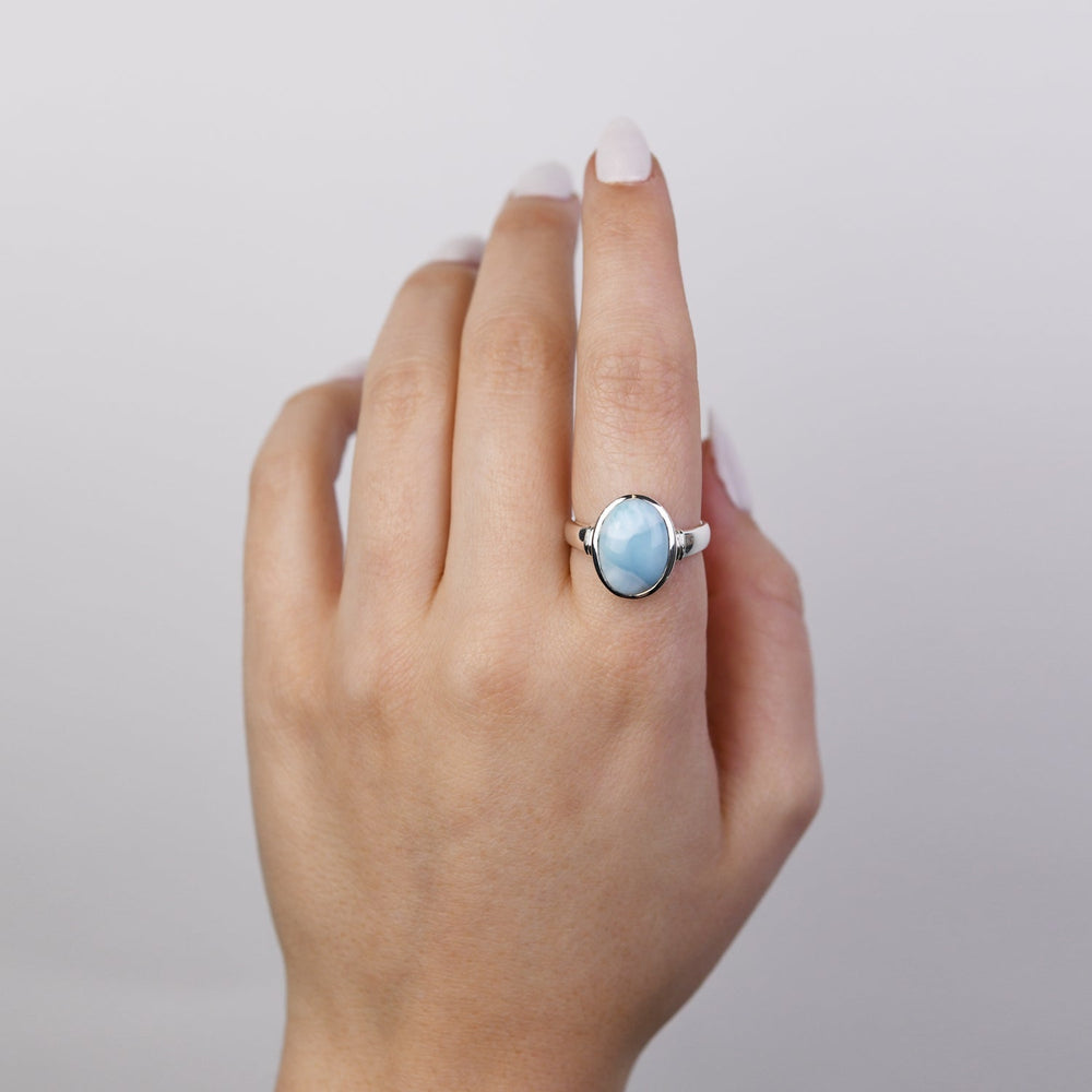 Oval larimar ring (14mm x 10mm) Von Treskow