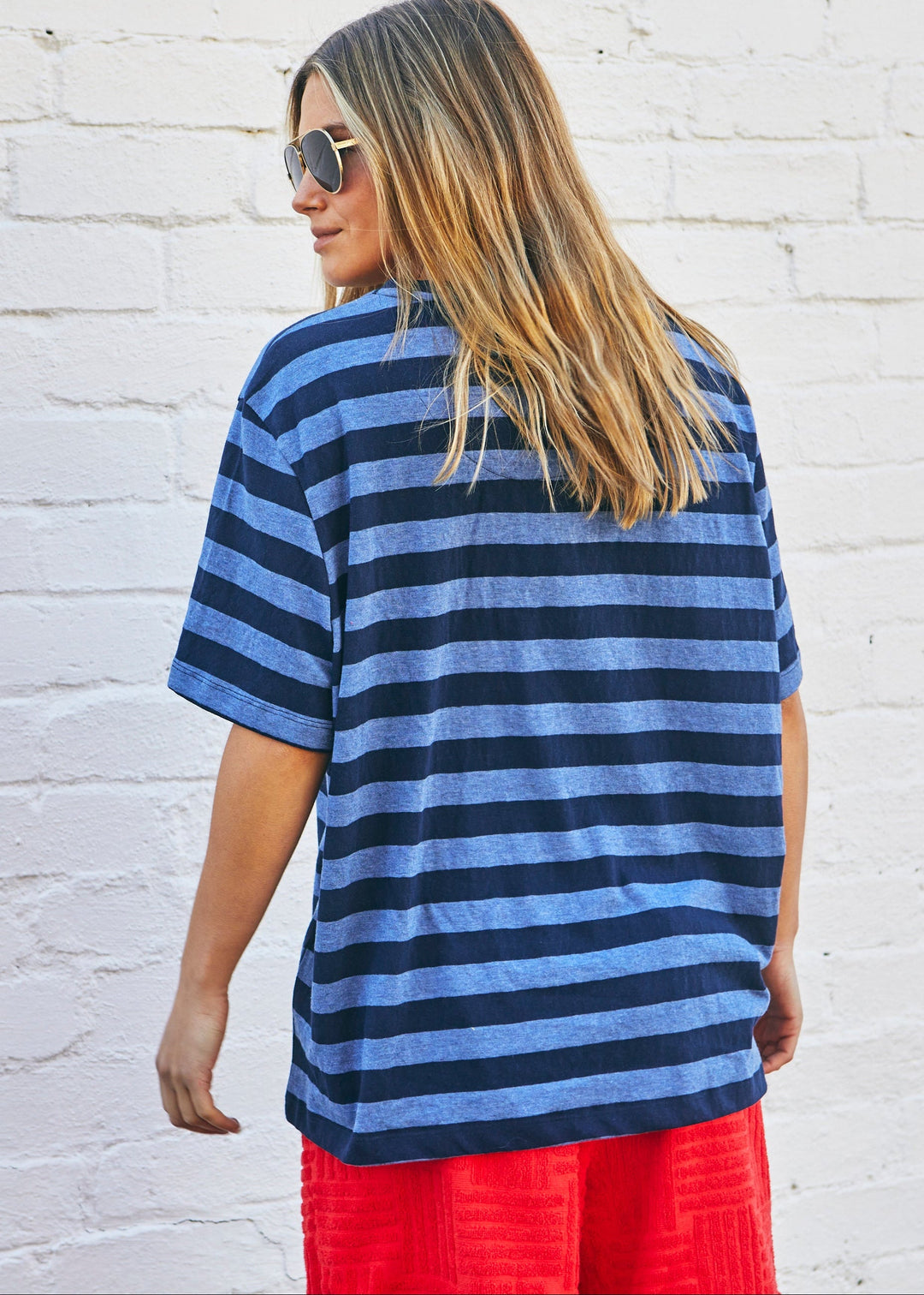 LOVE 1976 STRIPE TEE - NAVY STRIPE hammill & Co