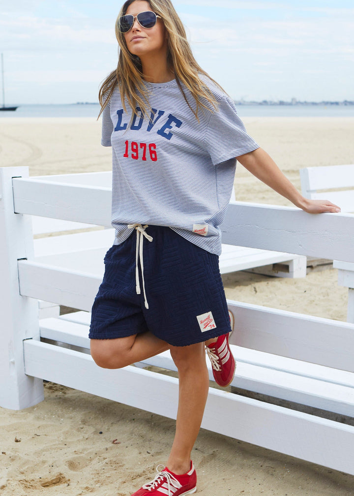 LOVE 1976 TEE - NAVY/WHITE STRIPE hammill & Co