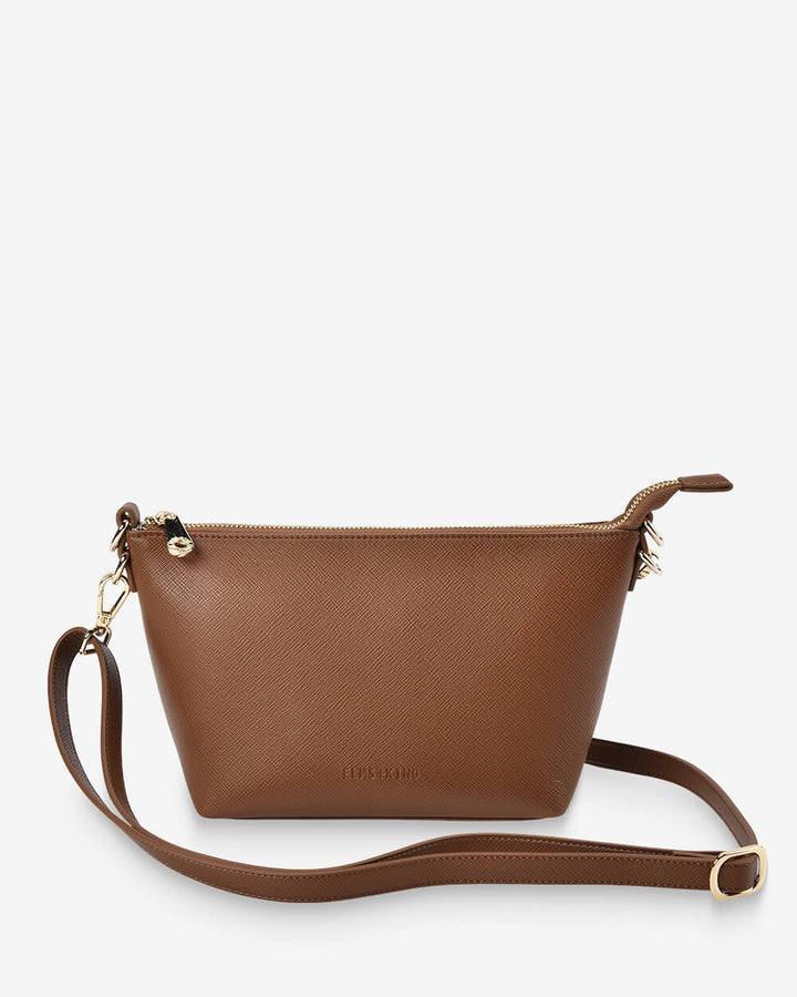 Leyton Crossbody - Tan Saffiano Handbag Elms and King