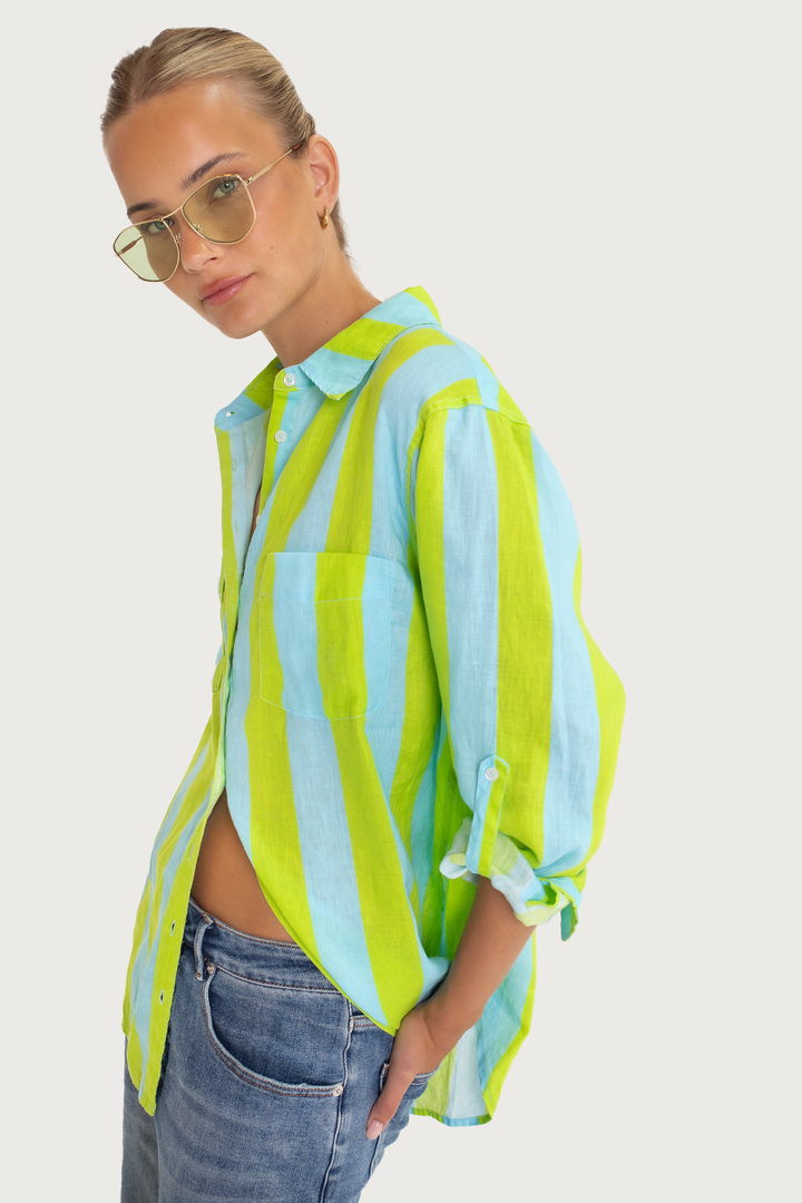 Lunch With Me Boyfriend Linen Shirt