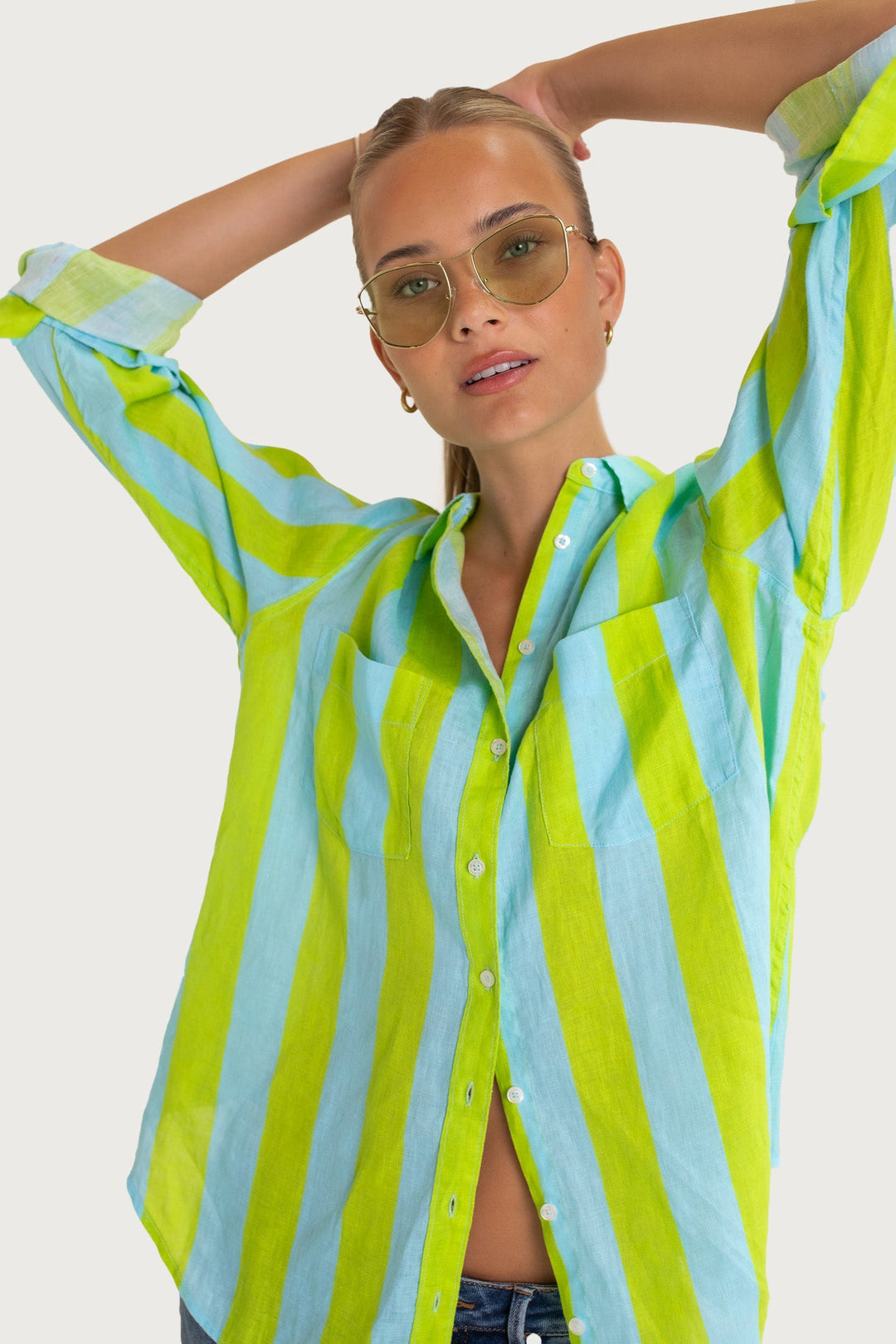 Lunch With Me Boyfriend Linen Shirt